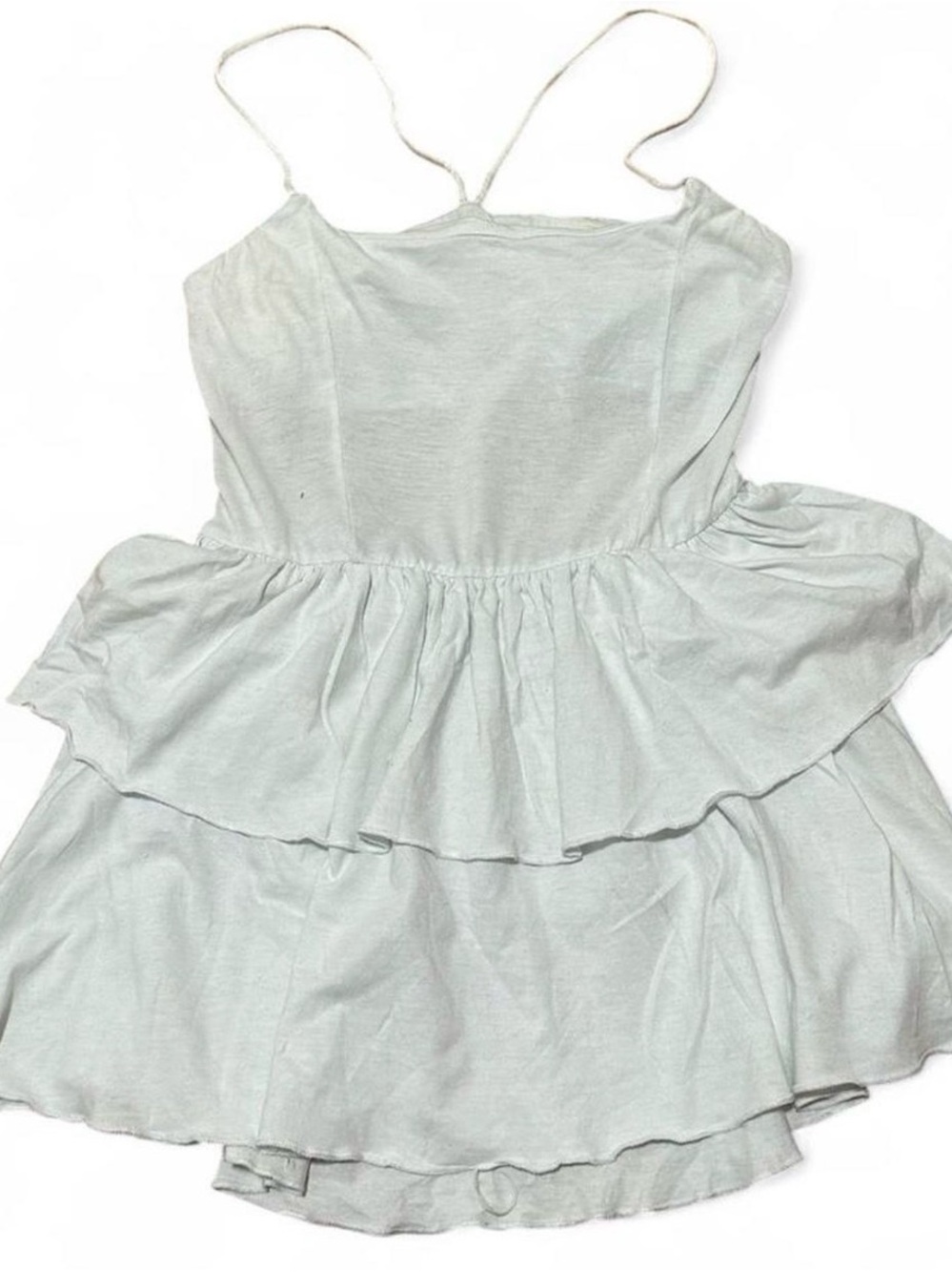 White Tiered Spaghetti Strap Dress